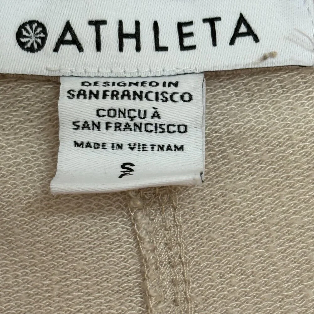 Athleta Open Front Cardigan‎ in Beige, Front Pockets, Flowy, Size Small